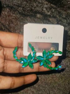 Green Flower Earrings