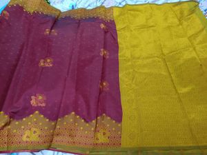 New Elegant Ethnic Saree With Damage On Starting