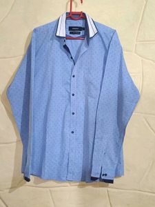 Men's Blue Patterned Shirt