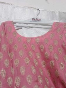 Pink Printed kurti plazo Set