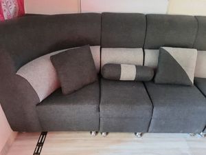 L-Shaped Sofa With 2 Cushions