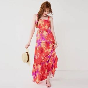 Junior SO Tiered Side Cutout Maxi Dress