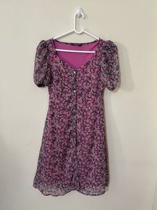 Floral Front Buttoned Dress