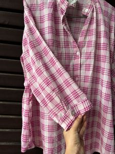 Pink Plaid Button-Down