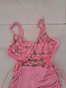 Pink Floral Bodycon Dress