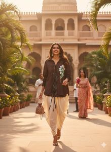 Indo-Italian Glam: Gilded Earth Blouse! 🤎✨