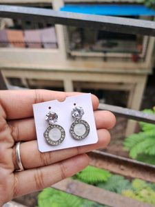 Sparkling Circle Drop Earrings