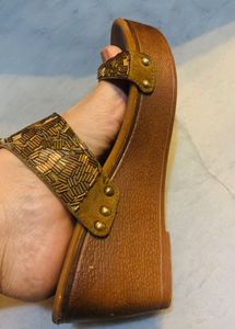 Vintage Brown Wedge Sandals