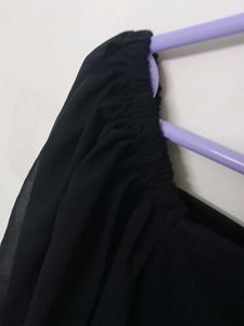Black Balloon Sleeve Dress