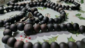 Set of 5 Black Wooden Beaded Bracelets