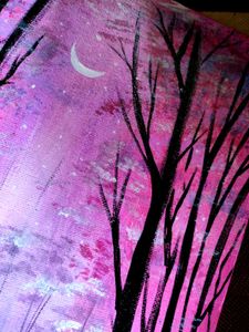 Pink Forest Acrylic Painting