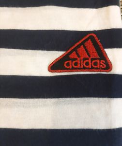 White &amp; Navy Blue Horizontal Strip Baggi Style Top