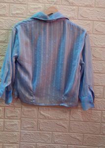 Striped Button-Down Top🍬💗