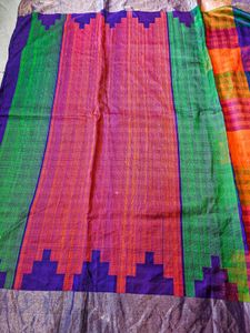 Double Check Lattu Pure Silk Saree