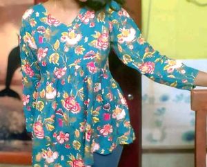 Floral Print Empire Waist Kurta