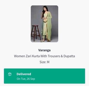 Varanga Green Zari Kurta With Trousers And Dupatta