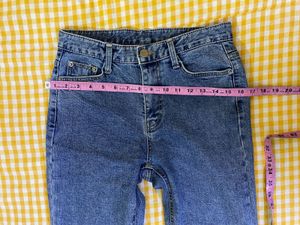 Korean Stretchy Blue Denim Jeans Waist 28-29