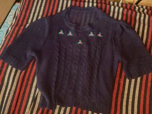 Vintage Navy Knit Top