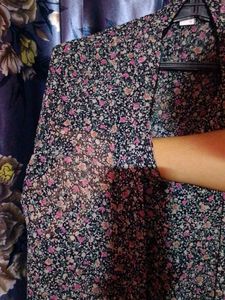 Floral Print Sheer Shirt