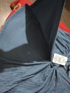 Blue Shein Top with Tie Detail