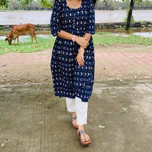 Elegant Blue Printed Kurta