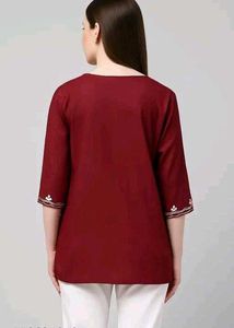 Embroidered Maroon Kurta