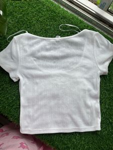 H&amp;M Basic White Crop Top