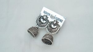 Fashion Jhumka Earrings - Gold &amp; Silver