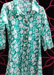 Floral Print Button-Down Top