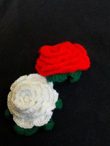 Handmade Crochet Rose Brooches