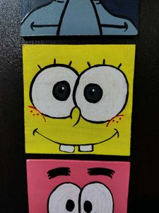 Spongebob Hand-Painted Mini Wall Paintings