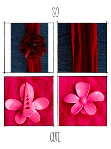 Hair Accessories Bundle - Red Headband & Pink Clip