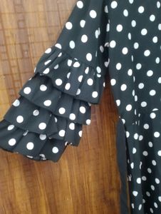 Black And White Dotted Maxi Dress