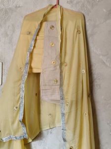 Elegant Yellow Kurta Set unstitched