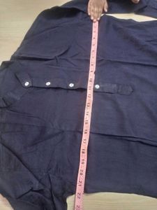 Cotton Men&#39;s Kurta - Nevy Blue