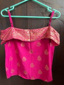 Pink &amp; Gold Bardot Top