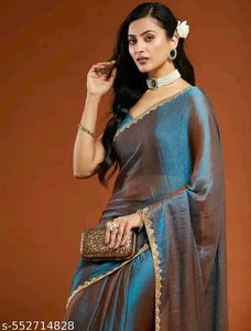 New Partywear Saree Attached With Blouse