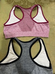 Two Seamless Racerback Sports Bras
