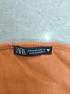 ZARA Orange Tie Strap Dress