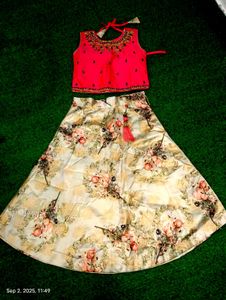 Girls&#39; Floral Lehenga Choli Set