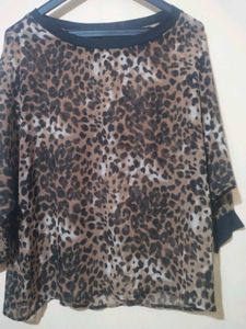 Leopard Print Sheer Top