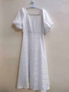 Puff Sleeve White Dress
