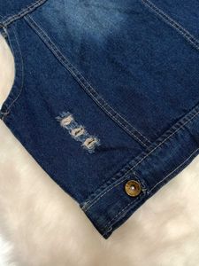 💠 Sleeveless Metallic Denim Vest 💠