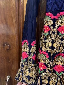 Sale For Eid Only Heavy Embroidered Navy Blue Gown