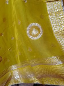 Yellow Lime Banarasi Suit