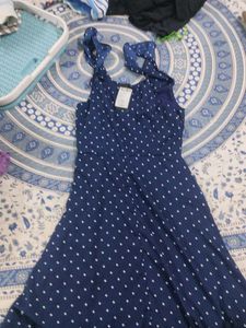 Navy Polka Dot Dress