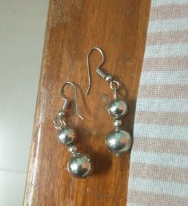 Silver Ball Drop Earrings