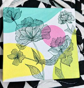 Set of 3 Floral Art Canvas