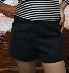 Black High-Waisted Shorts