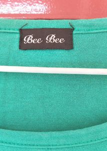 Sea Green Smart loose Fit Half Sleeve Top